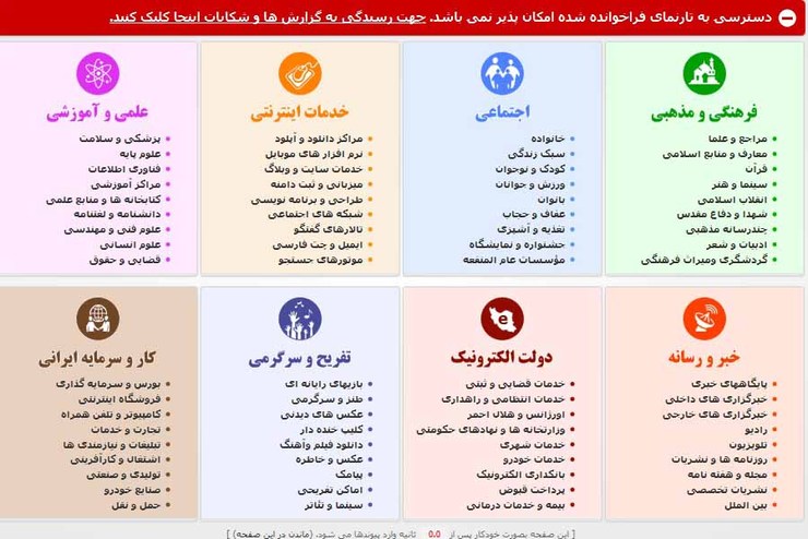 ایران در بین ۱۰ کشور دارای فیلترشده‌ترین اینترنت است