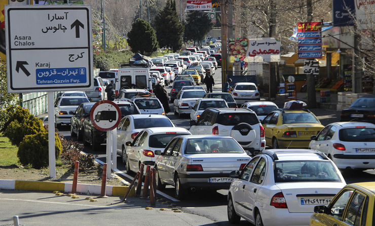 ترافیک نسبتا سنگین در جاده چالوس