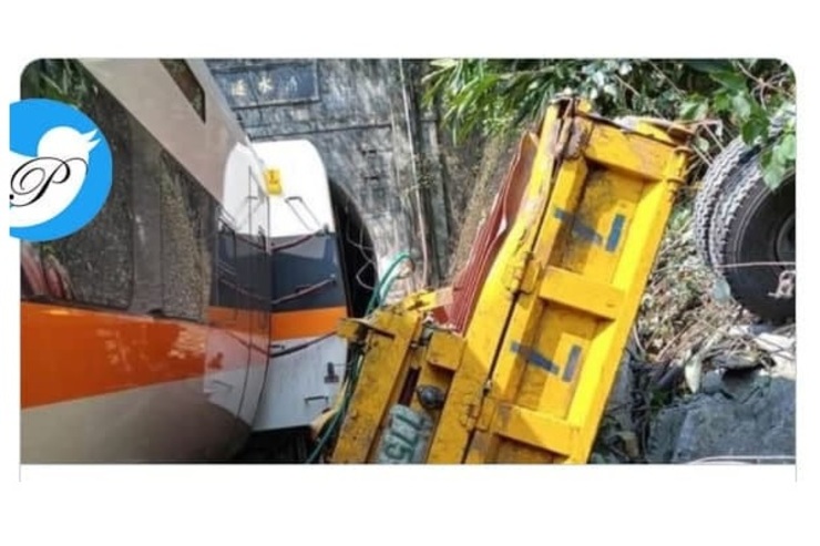 تصادف مرگبار قطار و کامیون در تایوان با ۳۶ کشته + فیلم