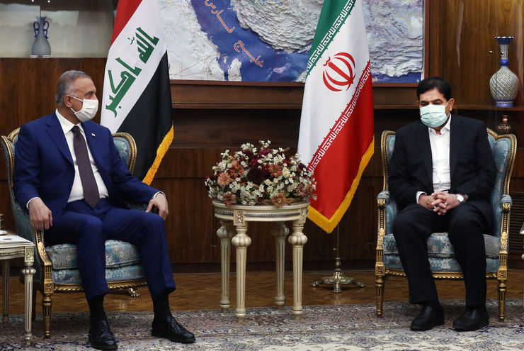 دیدار نخست وزیر عراق با معاون اول رییس جمهور | الکاظمی: ظرفیت زائران ایرانی اربعین را افزایش می‌دهیم