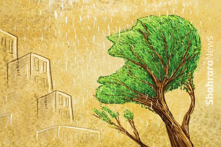 کارتون | بارش باران بهاری در مشهد جان دوباره به زمین بخشید