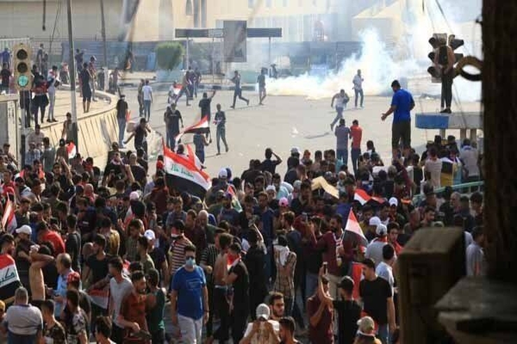 ویدئو | آخرین وضعیت اعتراضات در منطقه سبز بغداد، پایتخت عراق