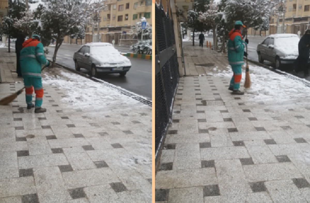 شهروند خبرنگار | خدمت رسانی نیروهای خدمات شهری در پی بارش برف مشهد