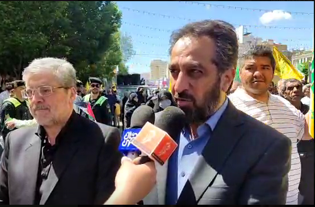حضور سرپرست شهرداری مشهد در راهپیمایی روز قدس + فیلم
