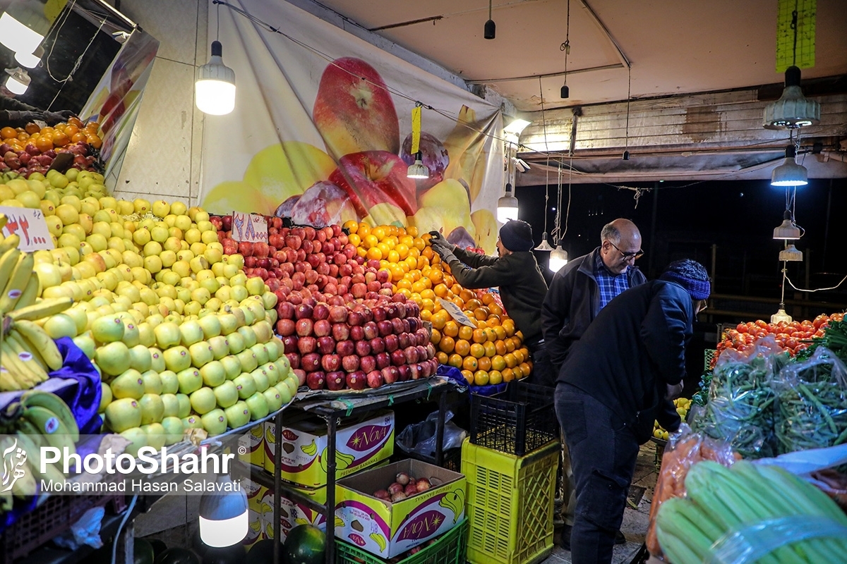 نرخ میوه در بازار خرده‌فروشی مشهد (۲۴ دی ۱۴۰۲)