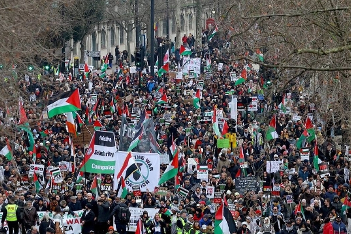 مخالفت مردم انگلیس با جنگ در غزه و تجاوز علیه یمن