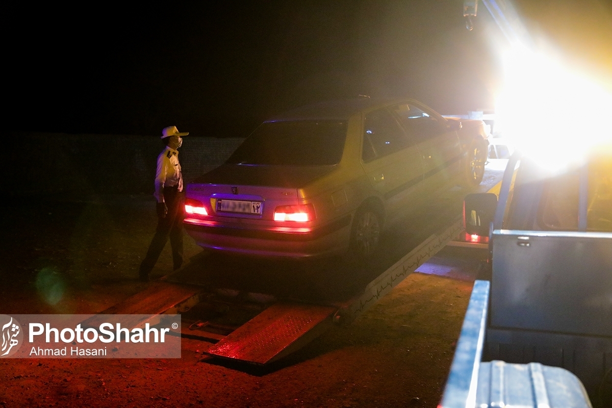اعمال قانون ۲ هزار و ۴ فقره تخلفات حادثه‌ساز در مشهد | ۵۷ خودرو متوقف شد (۶ دی ۱۴۰۲)