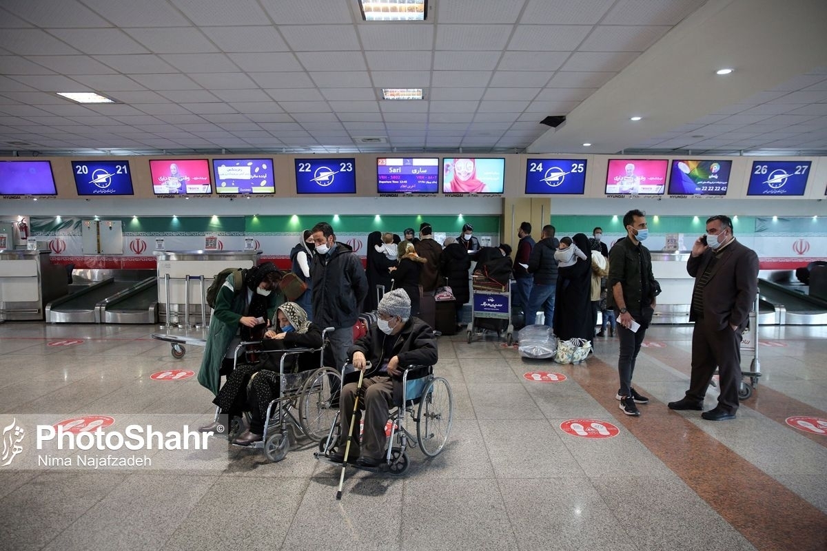 جزییات پرواز‌های فرودگاه مشهد در فروردین ماه ۱۴۰۲ | افزایش سفر‌های داخلی و کاهش ورود گردشگران خارجی
