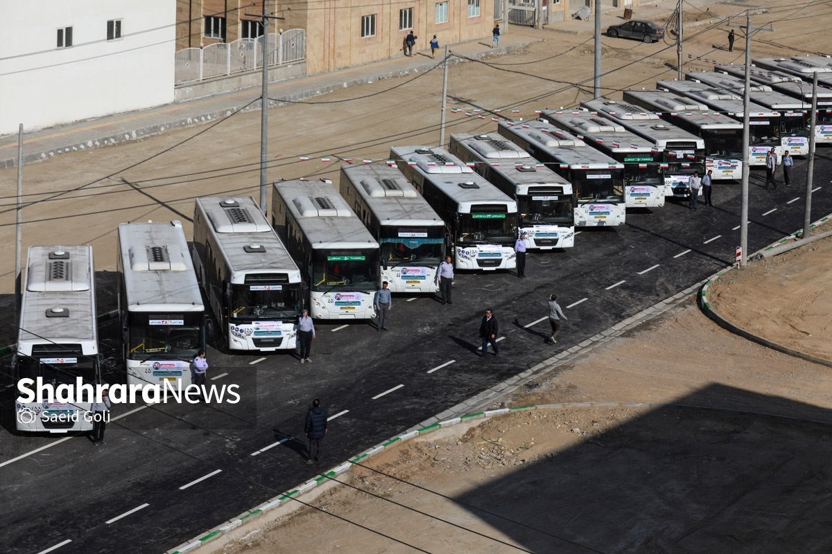 اتوبوس‌های شهرداری مشهد در راه مرز مهران