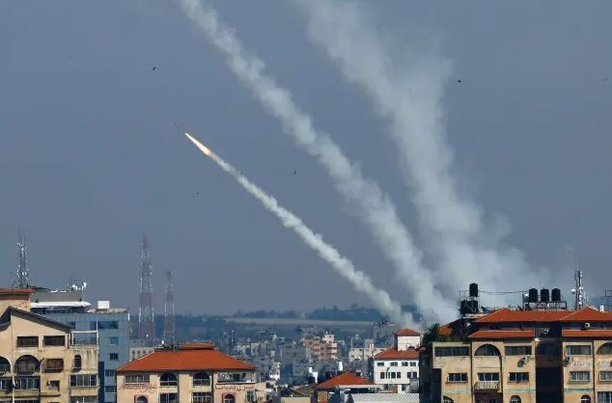 ویدئو| تصاویر لحظه حمله موشکی حماس به رژیم صهیونیستی
