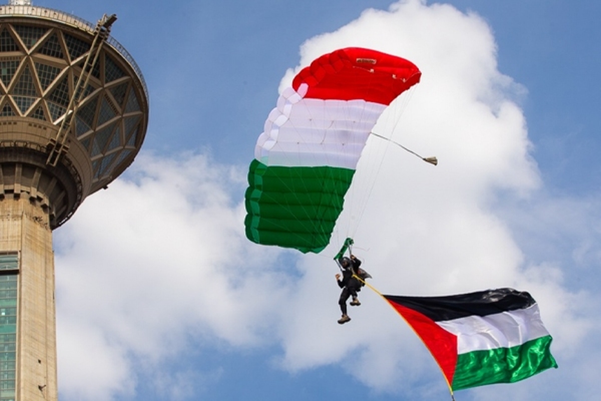 ویدئو | پرچم فلسطین بر فراز برج میلاد