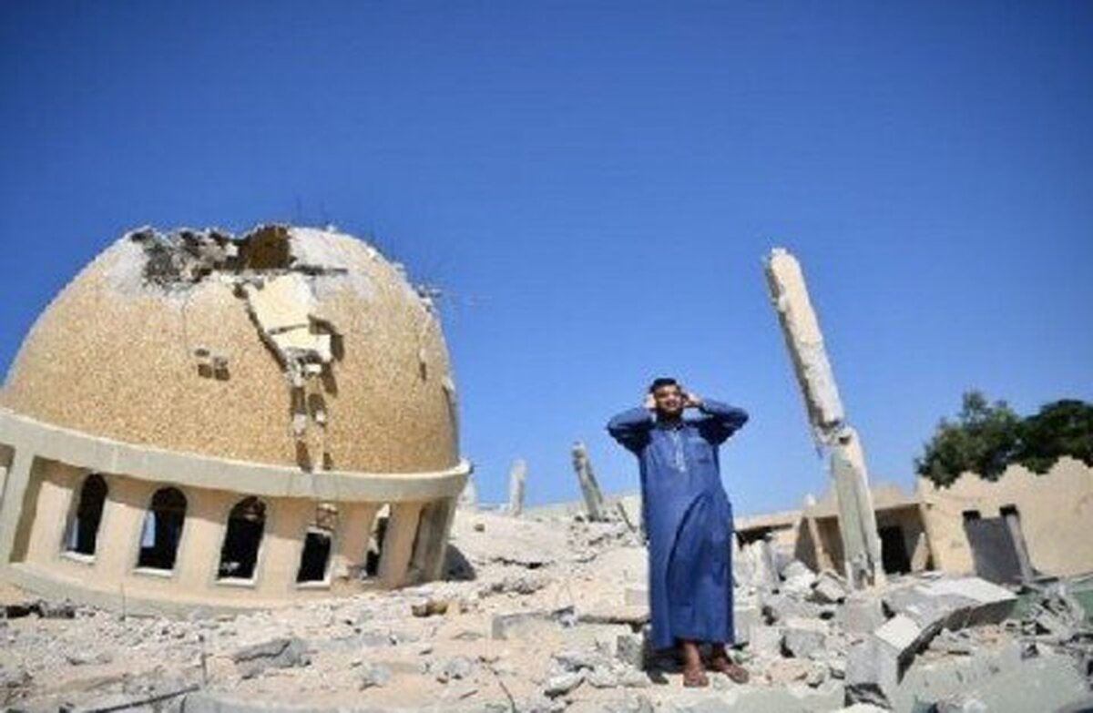 صهیونیست‌ها یک مسجد تاریخی در غزه را ویران کردند