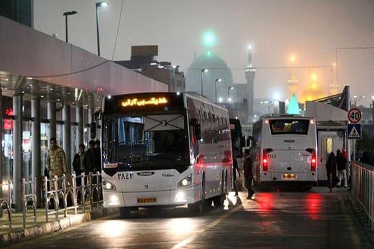 سرویس‌دهی ۴۵۰  اتوبوس در اطراف حرم مطهر رضوی در شب سال تحویل