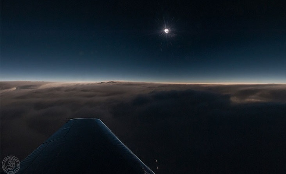 ویدئو| خورشید گرفتگی کامل از یک هواپیما