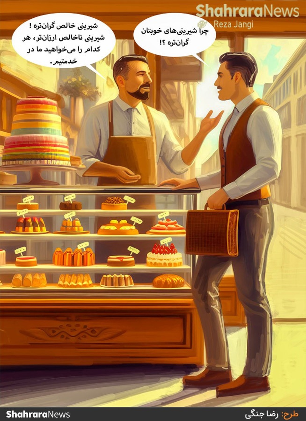 کارتون | تقریبا در نیمی از شیرینی‌فروشی‌های استان خالص‌فروشی رعایت نمی‌شود
