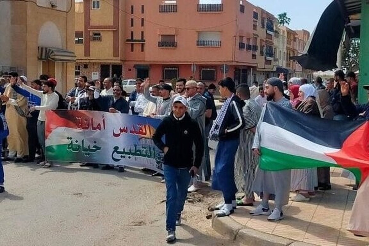 مردم در ۵۴ شهر مراکش در حمایت از ساکنان غزه راهپیمایی کردند