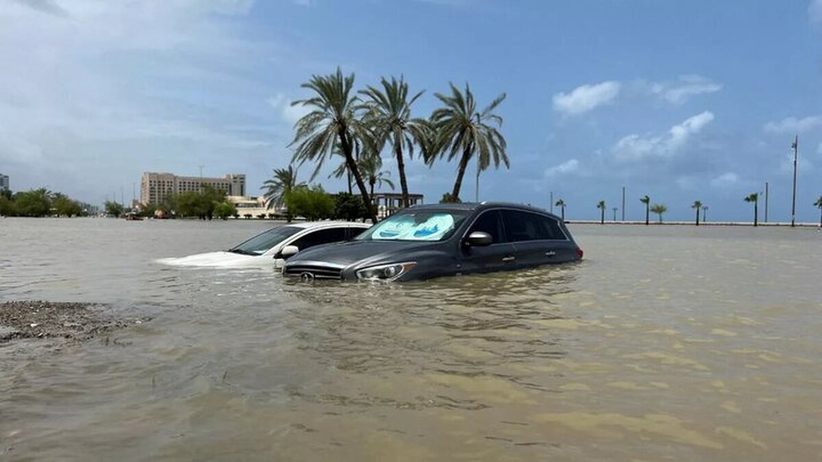 ویدئو| بارش شدید باران و آب‌گرفتگی در دبی
