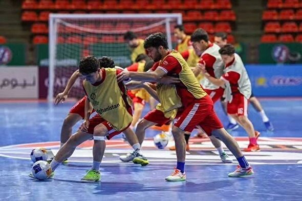 آخرین تمرین تیم ملی فوتسال افغانستان پیش از بازی با ایران
