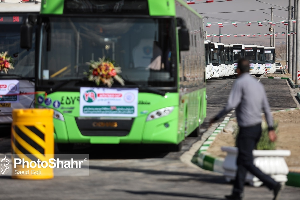 اتوبوس‌های جدید به اتوبوسرانی مشهد اضافه شد + فیلم (۴ فروردین ۱۴۰۳)