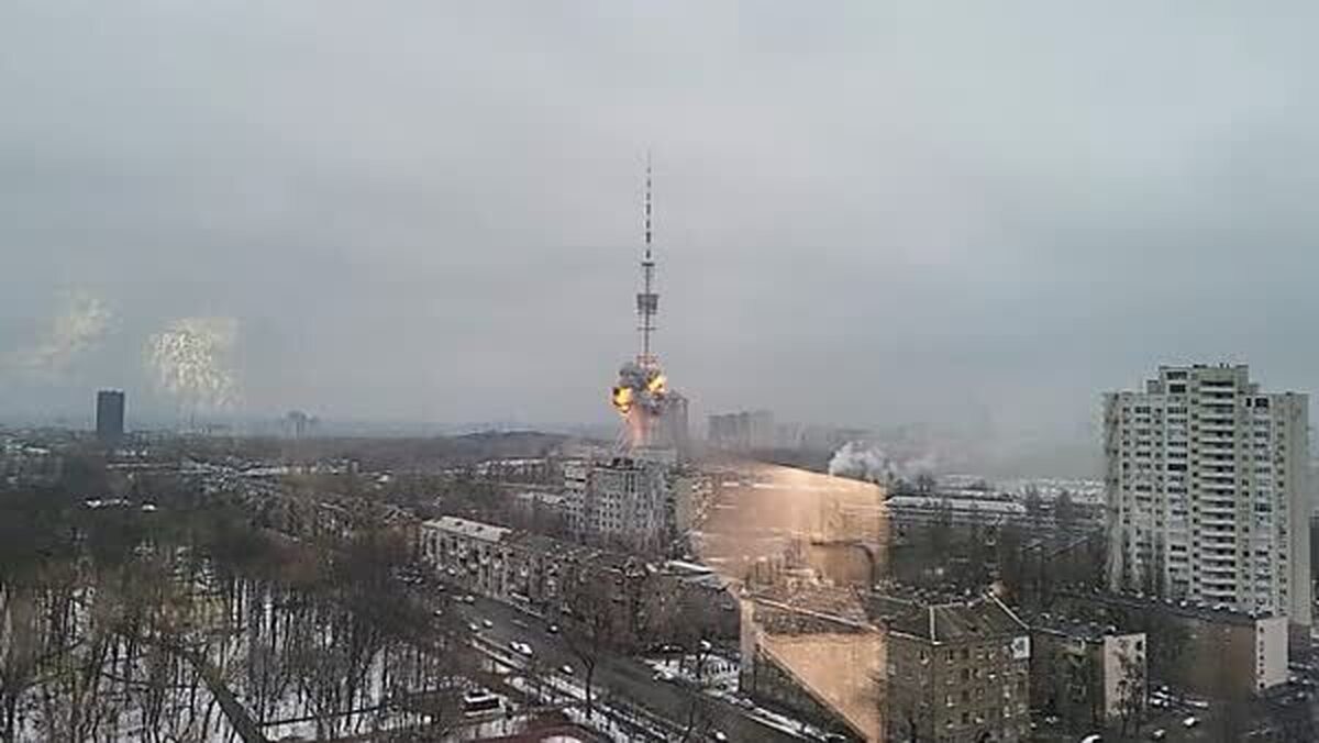 حمله هوایی روسیه به برج مخابراتی دومین شهر بزرگ اوکراین